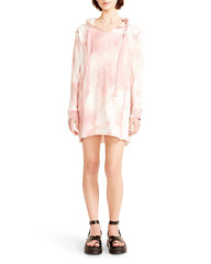 HOODIE TIE-DYE MINI DRESS BLUSH - SM REBOOTED