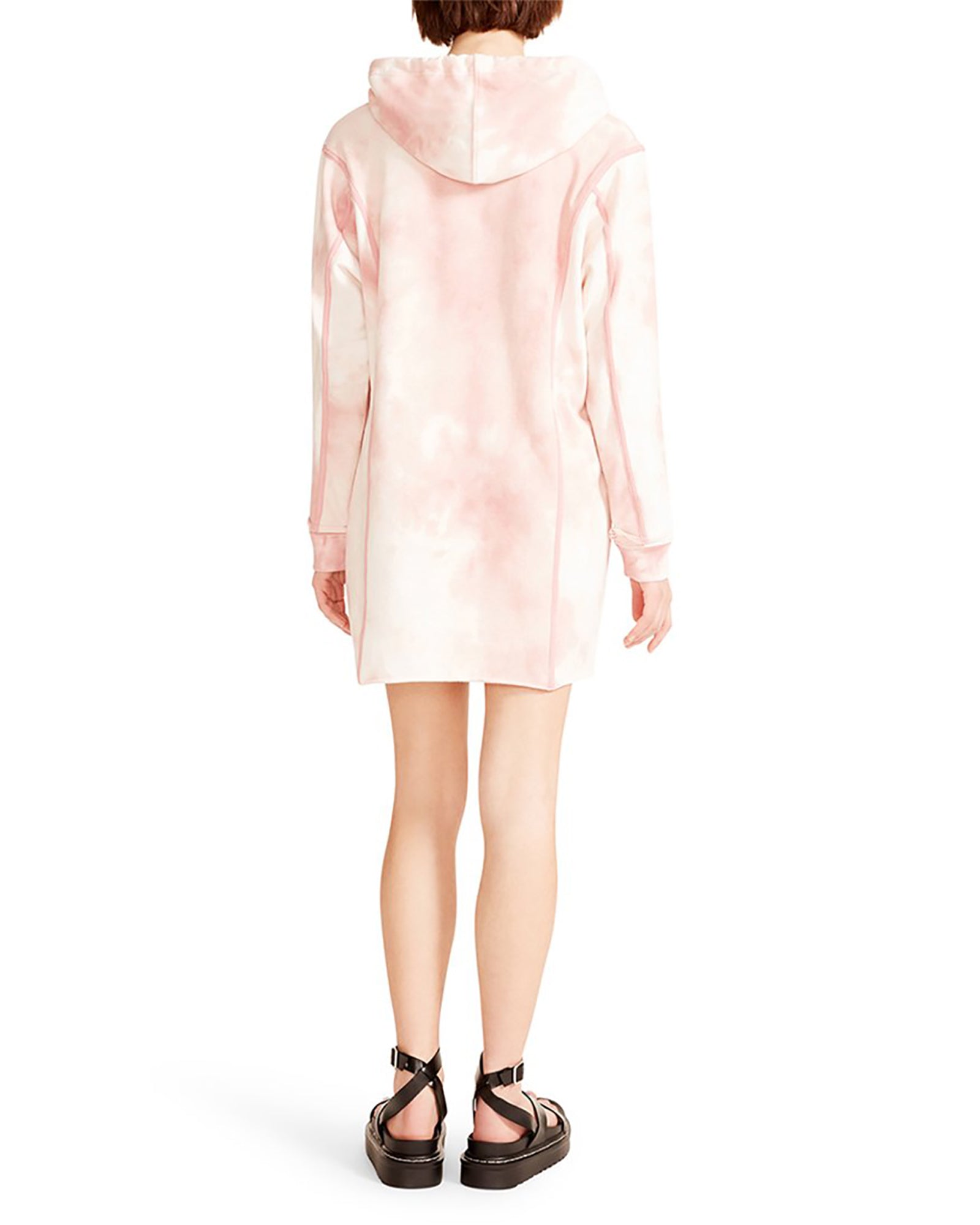 HOODIE TIE-DYE MINI DRESS BLUSH - SM REBOOTED