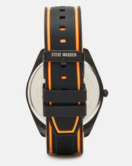 MEN'S SILICONE WATCH BLACK/ORANGE - BLACK/ORANGE / ONESZ / 46 - SM REBOOTED
